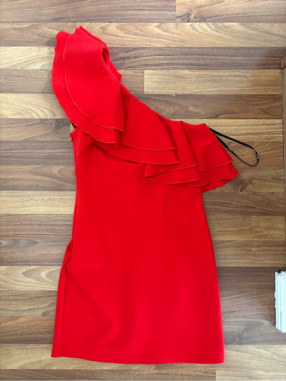 Forever 21 Vibrant Red One-Shoulder Ruffle Mini Dress